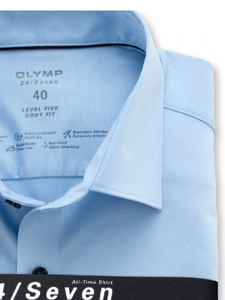 OLYMP Slim Fit Camisa Azul claro New York Kent Jersey