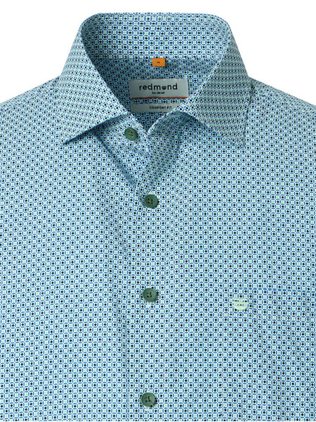 REDMOND Comfort Fit Camisa Verde Kent Print - Vista 1
