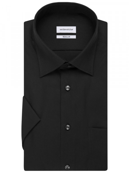 SEIDENSTICKER Regular Fit Camisa Negro Business Kent Popeline - Vista 4