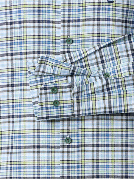 REDMOND Comfort Fit Camisa Verde Button-Down Fein Oxford - Vista 2