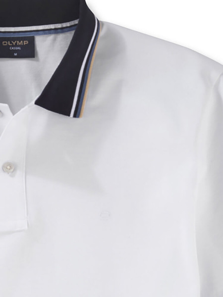OLYMP Polo Blanco Piqué