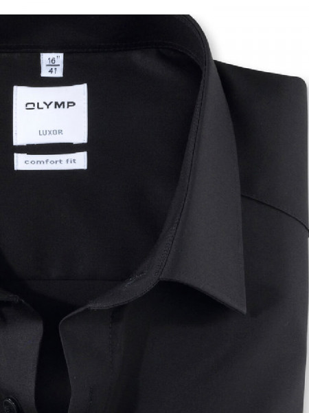 OLYMP Comfort Fit Camisa Negro New Kent Popeline