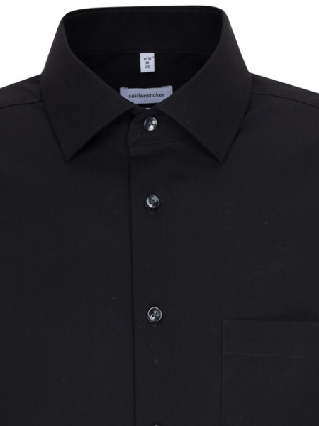 SEIDENSTICKER Regular Fit Camisa Negro Business Kent Popeline - Vista 2