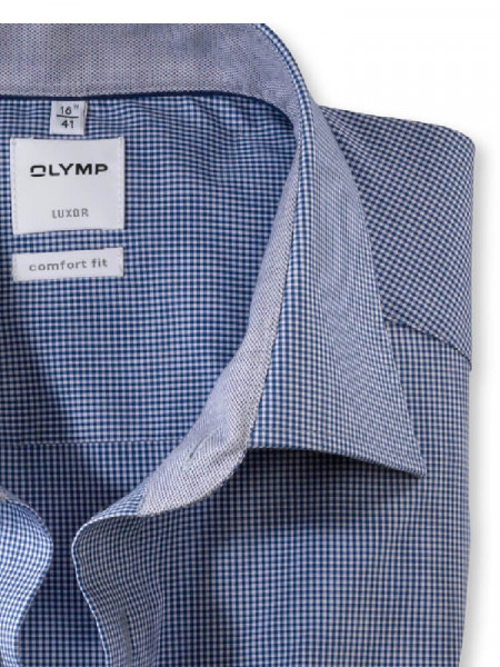 OLYMP Comfort Fit Camisa Azul oscuro New Kent Popeline
