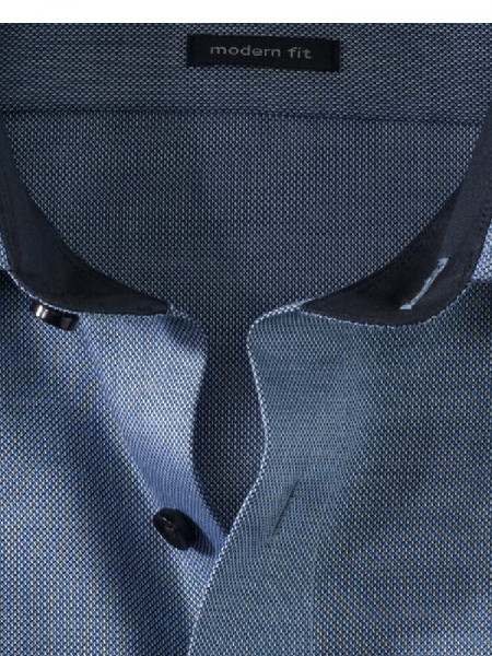 OLYMP Regular Fit Camisa Azul oscuro Global Kent Struktur - Vista 1