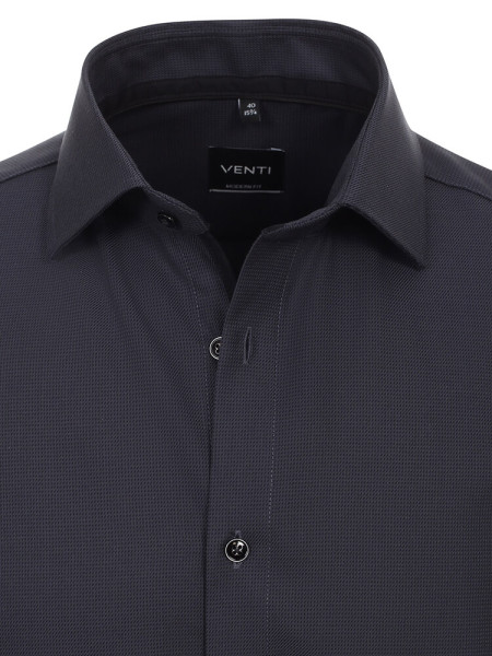VENTI Regular Fit Camisa Negro Kent Struktur - Vista 1
