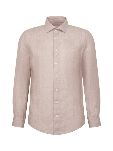 SEIDENSTICKER Slim Fit Camisa Marrón claro New Kent Leinen