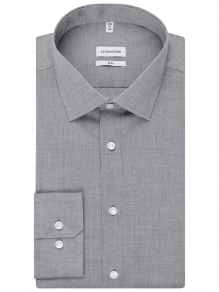 SEIDENSTICKER Slim Fit Camisa Gris Business Kent Chambray - Vista 4