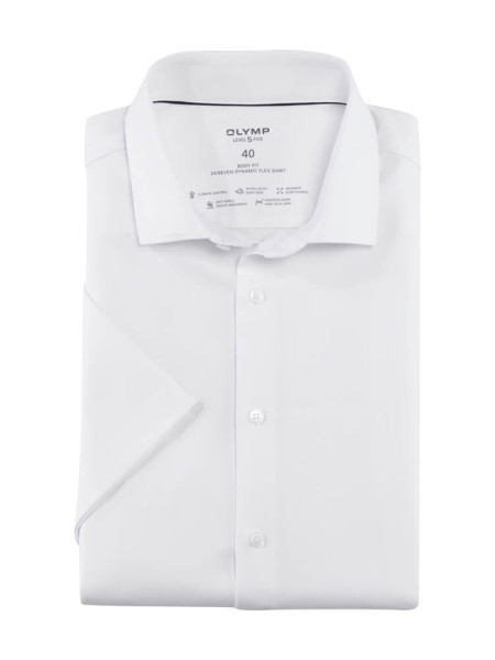 OLYMP Slim Fit Camisa Blanco Modern Kent Jersey | Camisas De Hombre