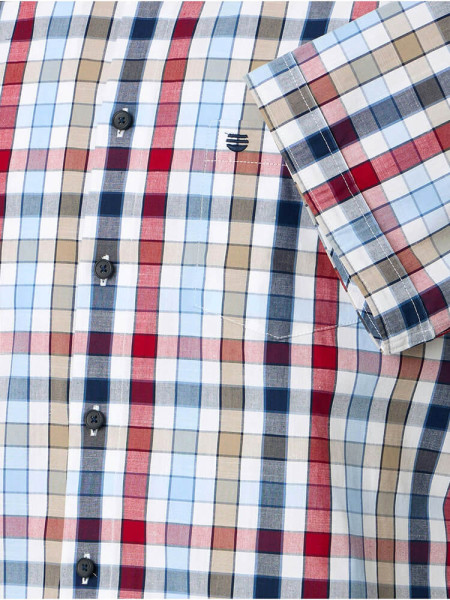 REDMOND Regular Fit Camisa Rojo Kent Struktur - Vista 2