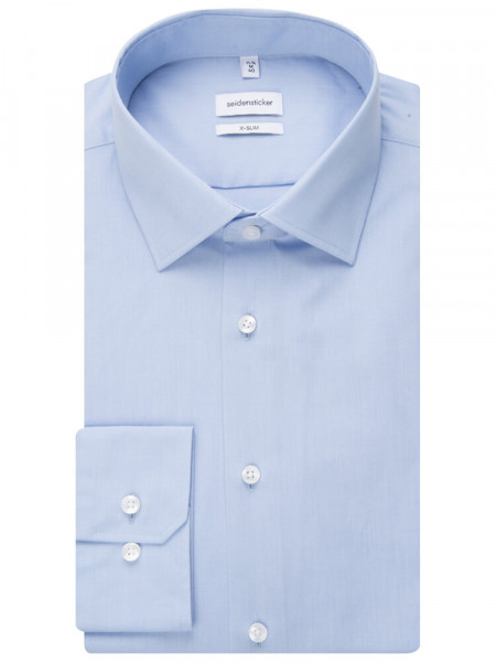 SEIDENSTICKER Extra Slim Fit Camisa Azul claro Business Kent Fil à Fil - Vista 4