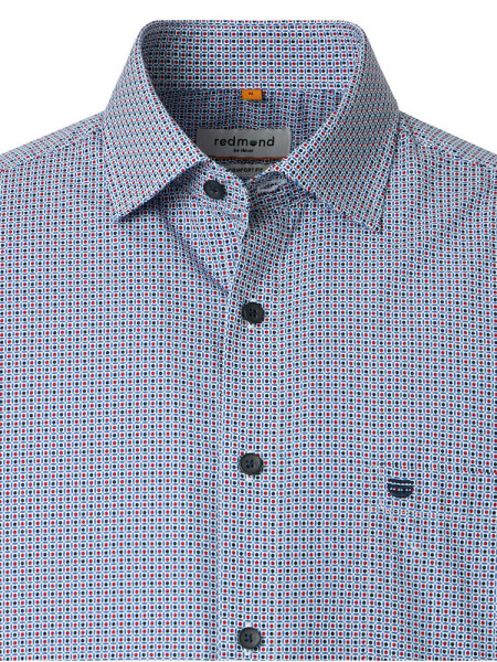REDMOND Regular Fit Camisa Rojo Kent Print - Vista 1