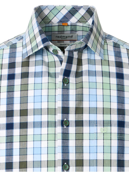REDMOND Regular Fit Camisa Verde Kent Struktur - Vista 1