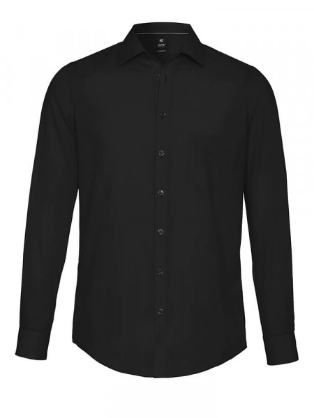 PURE Regular Fit Camisa Negro Kent Popeline - Vista 1
