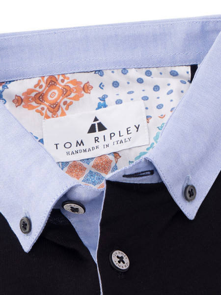 TOM RIPLEY Polo Negro Extrafeine Qualität - Vista 1