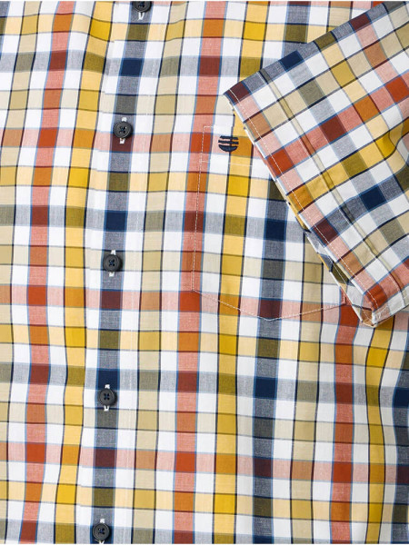 REDMOND Regular Fit Camisa Amarillo Kent Struktur - Vista 2