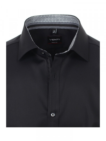 VENTI Slim Fit Camisa Negro Kent Twill - Vista 1