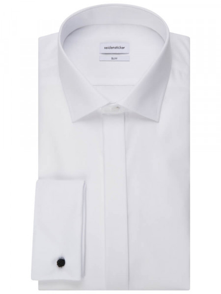 SEIDENSTICKER Slim Fit Camisa Blanco Business Kent Popeline - Vista 4