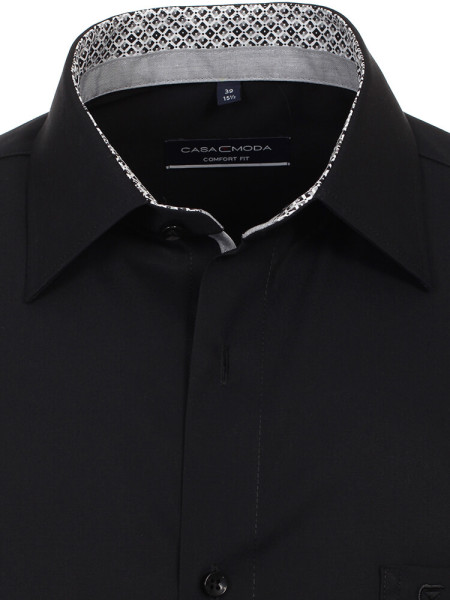 CASAMODA Comfort Fit Camisa Negro Kent Popeline - Vista 1