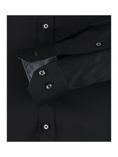 VENTI Slim Fit Camisa Negro Kent Twill - Vista 2