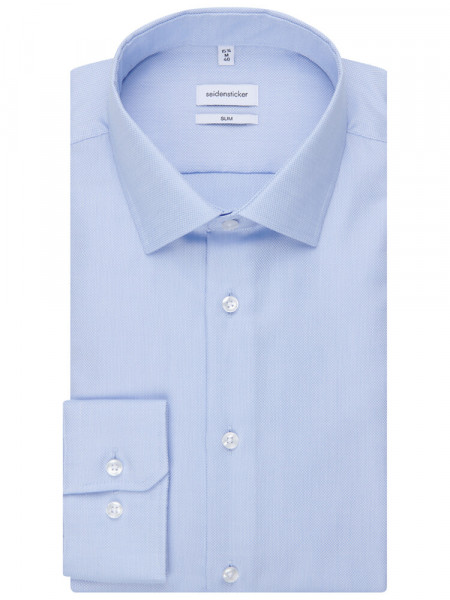 SEIDENSTICKER Slim Fit Camisa Azul claro Business Kent Struktur - Vista 4