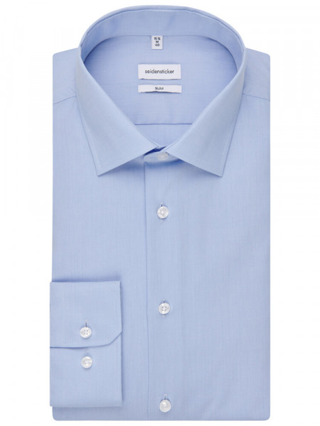 SEIDENSTICKER Slim Fit Camisa Azul claro Business Kent Fil à Fil - Vista 4