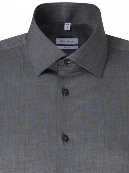 SEIDENSTICKER Tailored Fit Camisa Antracita Business Kent Fil à Fil - Vista 2