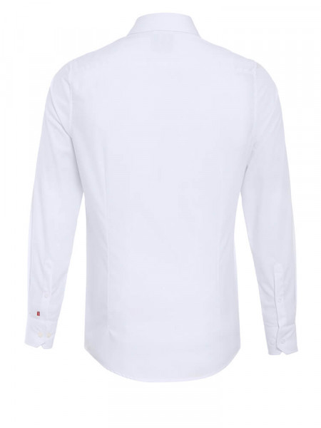 PURE Slim Fit Camisa Blanco Kent Popeline