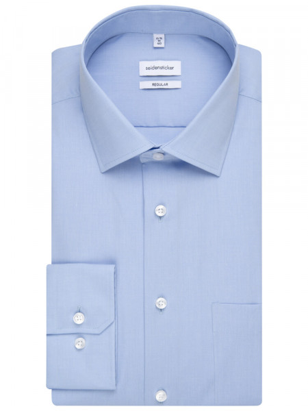SEIDENSTICKER Regular Fit Camisa Azul claro Business Kent Fil à Fil - Vista 4