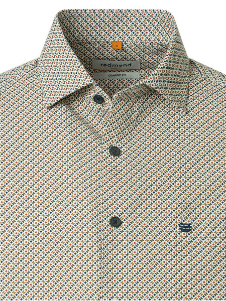 REDMOND Comfort Fit Camisa Marrón claro Kent Print - Vista 1