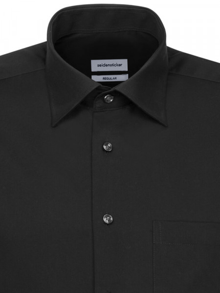 SEIDENSTICKER Regular Fit Camisa Negro Business Kent Popeline - Vista 2