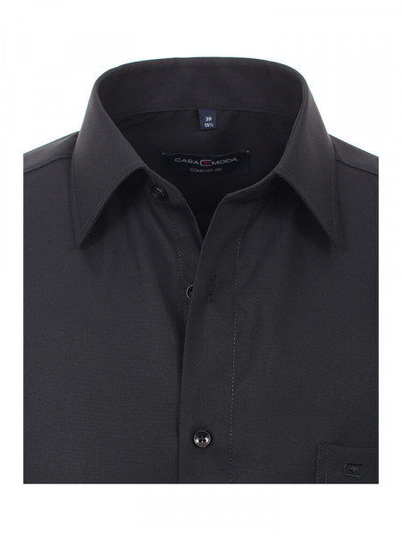 CASAMODA Comfort Fit Camisa Negro Kent Popeline - Vista 1