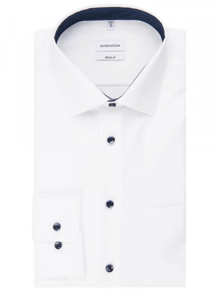 SEIDENSTICKER Regular Fit Camisa Blanco Business Kent Popeline - Vista 4