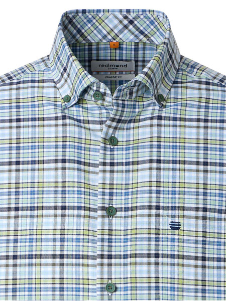 REDMOND Comfort Fit Camisa Verde Button-Down Fein Oxford - Vista 1