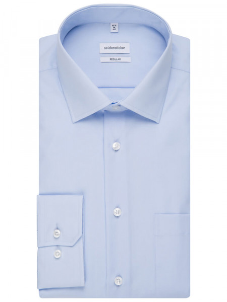 SEIDENSTICKER Regular Fit Camisa Azul claro Business Kent Popeline - Vista 4