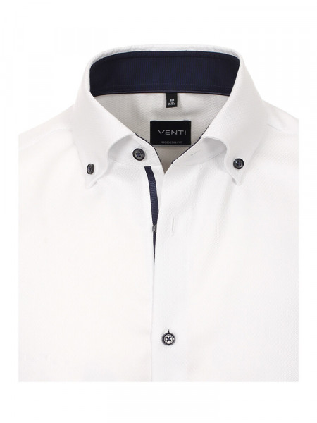 VENTI Regular Fit Camisa Blanco Button-Down Dobby - Vista 1