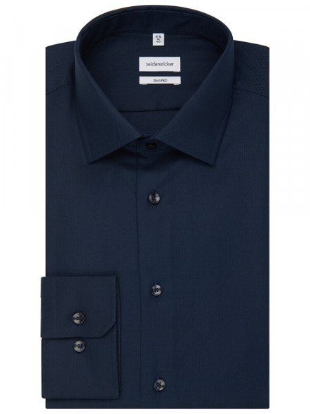 SEIDENSTICKER Tailored Fit Camisa Azul oscuro Business Kent Struktur - Vista 4