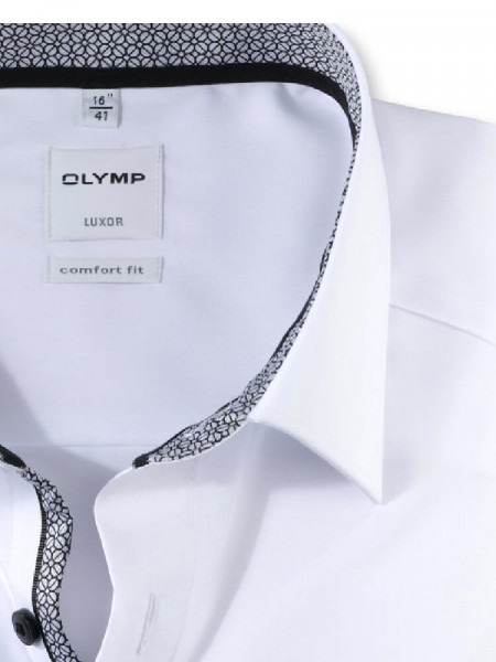 OLYMP Comfort Fit Camisa Blanco New Kent Popeline