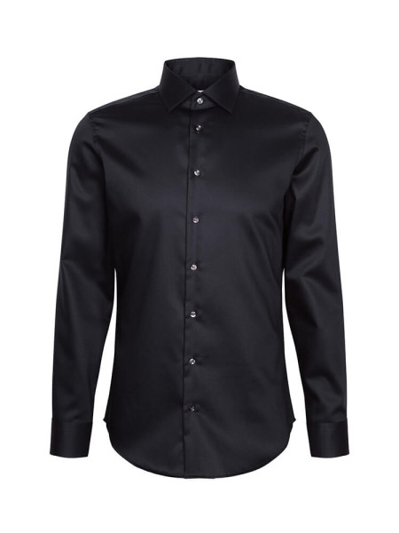 SEIDENSTICKER Slim Fit Camisa Negro New Kent Twill