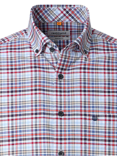 REDMOND Comfort Fit Camisa Rojo Button-Down Fein Oxford - Vista 1