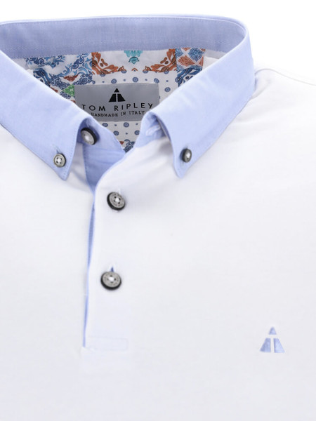 TOM RIPLEY Polo Blanco Extrafeine Qualität - Vista 1