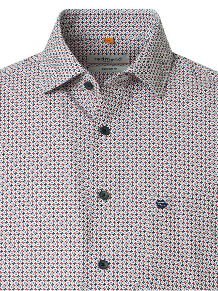 REDMOND Comfort Fit Camisa Rojo Kent Print - Vista 1
