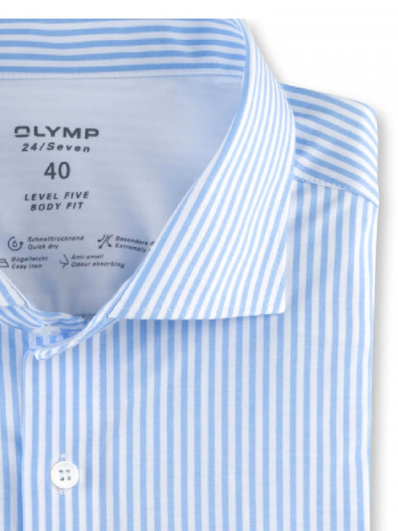 OLYMP Slim Fit Camisa Azul oscuro Kent Jersey