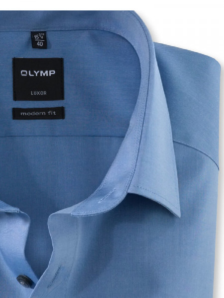 OLYMP Regular Fit Camisa Azul medio New Kent Chambray