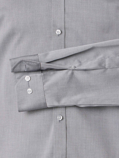 VENTI Slim Fit Camisa Gris Kent Popeline - Vista 2