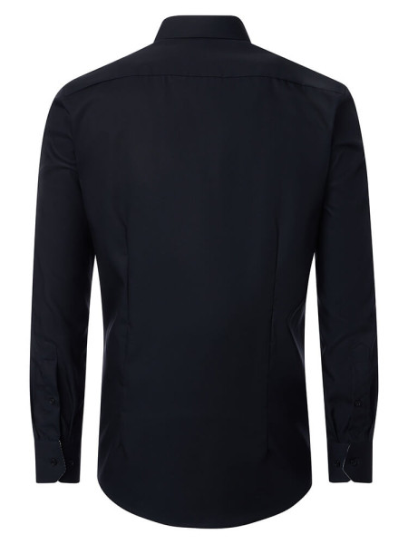 VENTI Comfort Fit Camisa Negro Kent Popeline