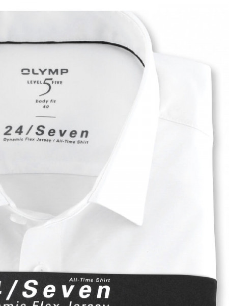 OLYMP Slim Fit Camisa Blanco New York Kent Jersey