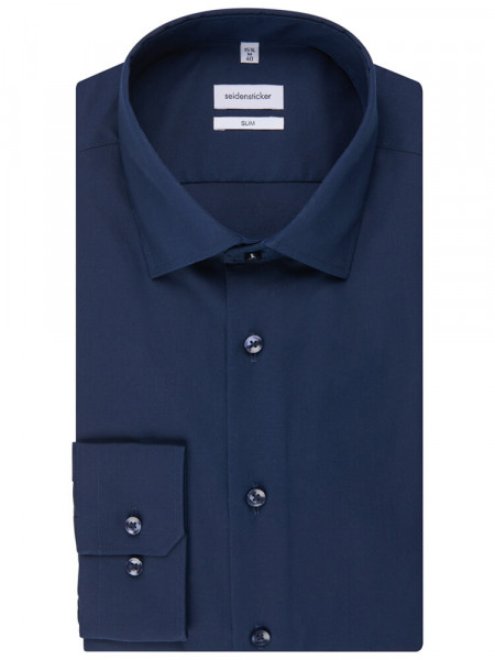 SEIDENSTICKER Slim Fit Camisa Marina Business Kent Popeline - Vista 4