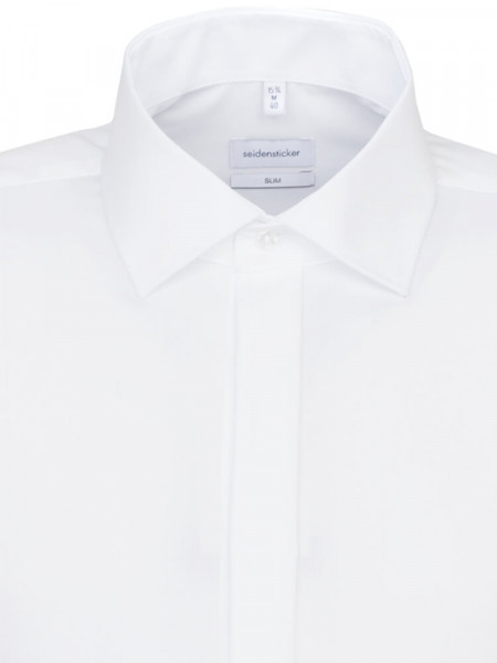 SEIDENSTICKER Slim Fit Camisa Blanco Business Kent Popeline - Vista 2