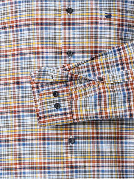 REDMOND Comfort Fit Camisa Rojo Button-Down Fein Oxford - Vista 2